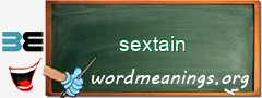 WordMeaning blackboard for sextain